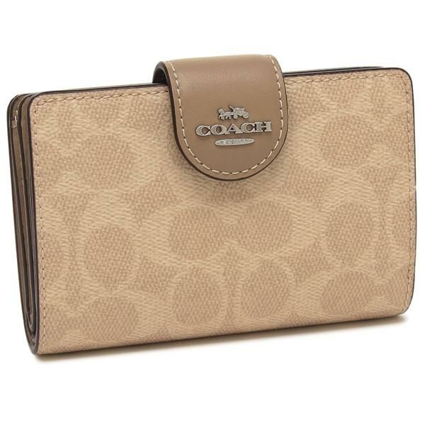 コーチ 二つ折り財布 シグネチャー ミディアム コーナー ジップ ウォレット ベージュ レディース COACH CW786 SVPWH マルチカラー コーチ 二つ折り財布 シグネチャー ミディアム コーナー ジップ ウォレット ベージュ レディース COACH CW786 SVPWH マルチカラー
