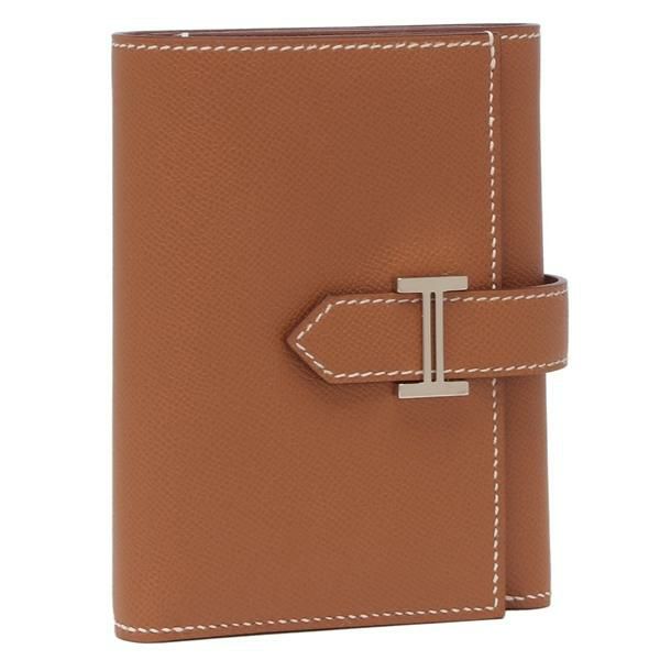 エルメス ベアンコンビネ ゴールド シルバー金具 K刻印 ブラウン レディース HERMES H084830CK 37 三つ折り財布 ミニ財布 エルメス ベアンコンビネ ゴールド シルバー金具 K刻印 ブラウン レディース HERMES H084830CK 37 三つ折り財布 ミニ財布