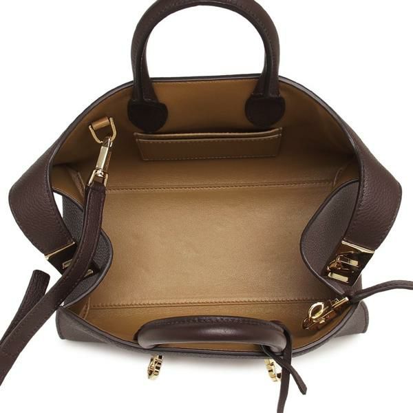 Salvatore Ferragamo ダークブラウン ハンドバッグ Ferragamo Studio Box ハンドバッグ S | ブラウン | FARFETCH JP