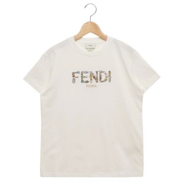 フェンディ Tシャツ カットソー ガールズ レディース ホワイト キッズ FENDI JMI487 7AJ F0TU9 2025秋冬新作 12+ フェンディ Tシャツ カットソー ガールズ レディース ホワイト キッズ FENDI JMI487 7AJ F0TU9 2025秋冬新作 12+