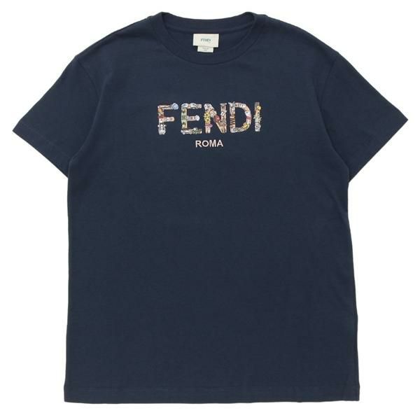 フェンディ Tシャツ カットソー ガールズ レディース ネイビー