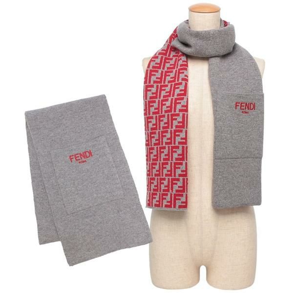 フェンディ マフラー FF柄 リバーシブル ポケット付き グレー キッズ FENDI JUQ020 AO29 F0WZ4 2025秋冬新作 ワンポイント フェンディ マフラー FF柄 リバーシブル ポケット付き グレー キッズ FENDI JUQ020 AO29 F0WZ4 2025秋冬新作 ワンポイント