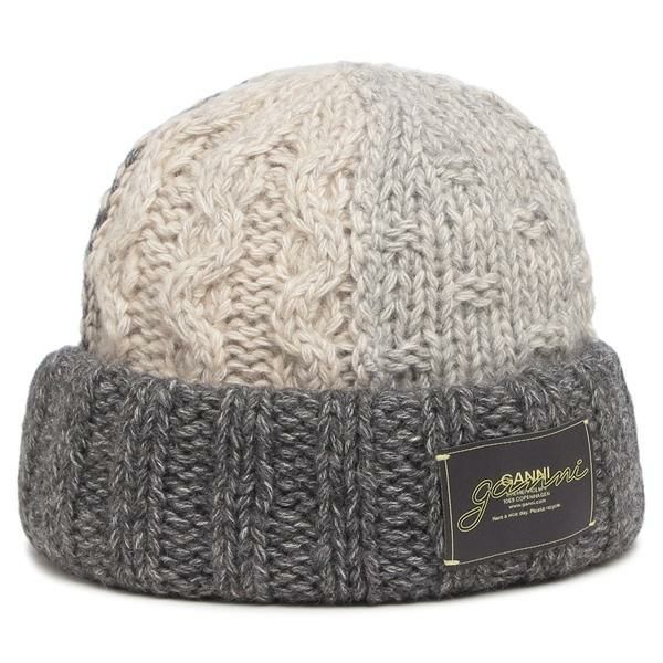 GANNI ビーニー/ニット帽　グレー GANNI ガニー ニット帽 Soft Wool Beanie A6061 A6062 A6063