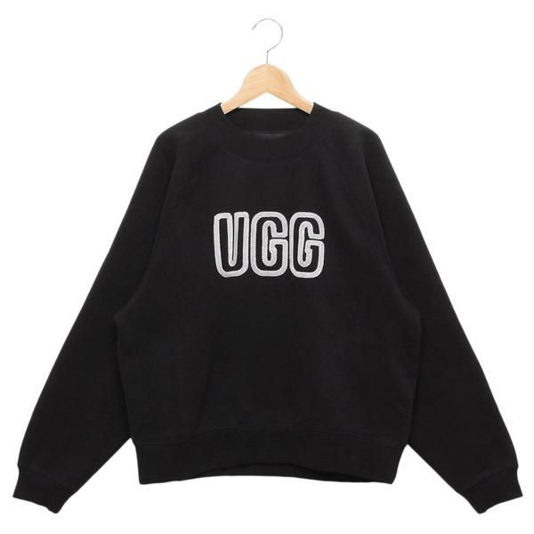 ugg ロゴスウェット ブラック xs UGG アグ スウェット UGG ロゴ クルーネック スウェット