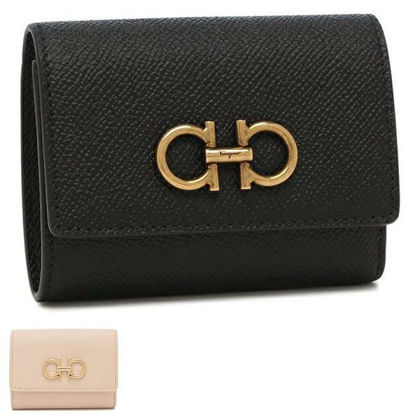 フェラガモ 三つ折り財布 ガンチーニ レディース Salvatore Ferragamo 220862 GANCINI (1)BLACK(0779894) ブラック フェラガモ 三つ折り財布 ガンチーニ レディース Salvatore Ferragamo 220862 GANCINI (1)BLACK(0779894) ブラック