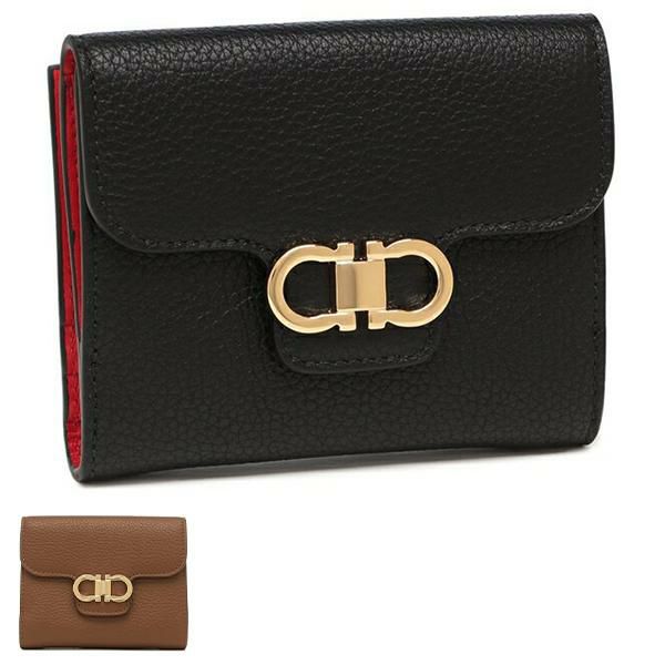 フェラガモ 二つ折り財布 ガンチーニ レディース Salvatore Ferragamo 220961 GANCINI (1)NERO(0785777) ブラック フェラガモ 二つ折り財布 ガンチーニ レディース Salvatore Ferragamo 220961 GANCINI (1)NERO(0785777) ブラック