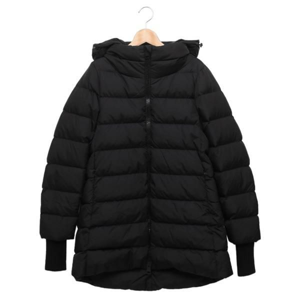 ヘルノ コート ハイネック カーリーフェイクファー ブラック