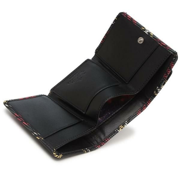 ヴィヴィアンウエストウッド 三つ折り財布 チェック柄 レッド マルチ