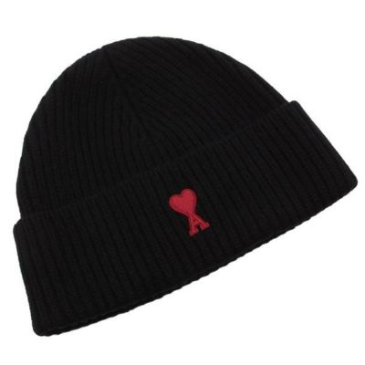 Ami Paris アミパリス　ビーニー　ニット帽 アミパリス ニット帽 ビーニー ブラック メンズ レディース ユニ