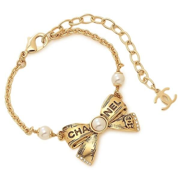 シャネル ブレスレット リボン CCマーク ココマーク ゴールド