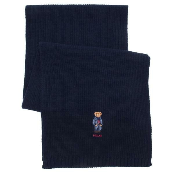 ポロラルフローレン マフラー ソリッド デニム ベア スカーフ ポロベア