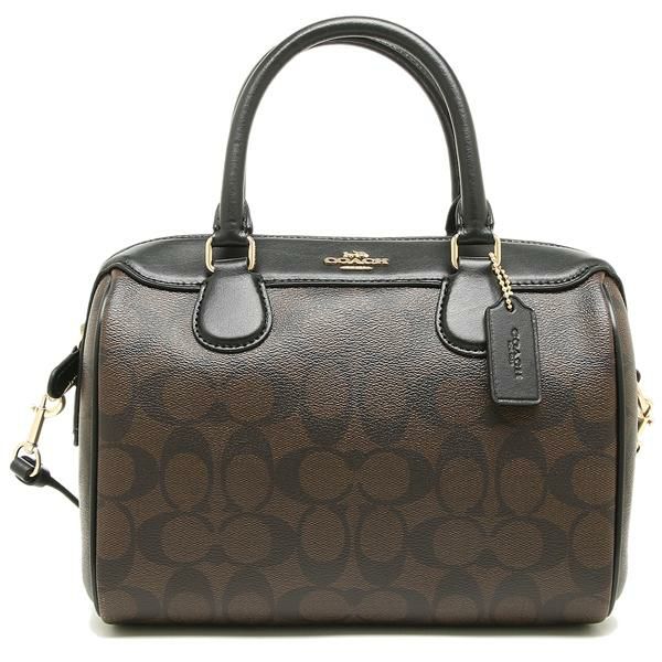 コーチ バッグ COACH F32203 IMAA8 ミニ ベネット サッチェル シグネチャー キャンバス レディース ハンドバッグ ショルダーバッグ ブラウン/ブラック 茶色 詳細画像