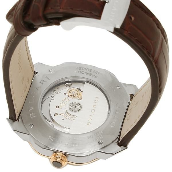 ブルガリ 時計 BVLGARI OC41C6SPGLD オクトローマ 自動巻き 50M防水 メンズ腕時計 ウォッチ ホワイト/シルバー 詳細画像