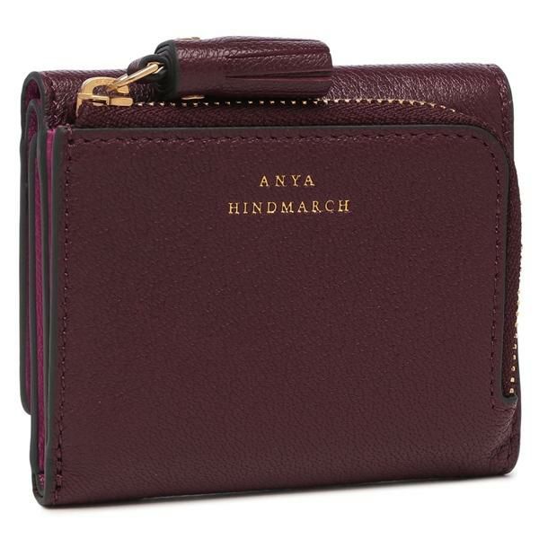 アニヤハインドマーチ 三つ折り財布 ピーピングアイズ ワインレッド ピンク レディース ANYA HINDMARCH 5050925201308 アニヤハインドマーチ 三つ折り財布 ピーピングアイズ ワインレッド