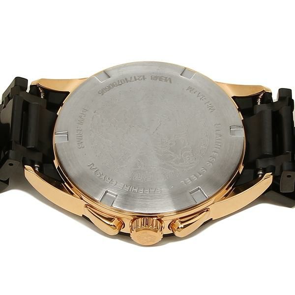 ヴェルサーチ 時計 VERSACE VEM800418 キャラクタークロノ メンズ腕時計 ウォッチ ブラック/ピンクゴールド 詳細画像