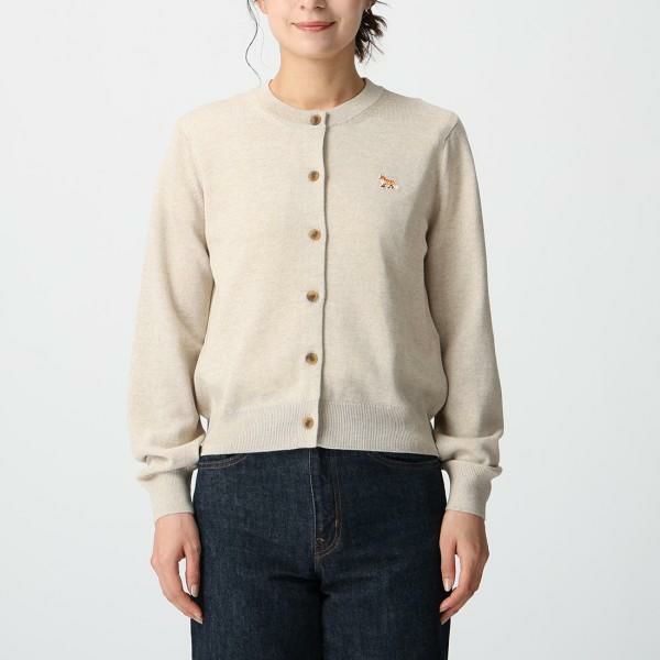 メゾンキツネ カーディガン ボレロ ベイビーフォックス ブラック レディース MAISON KITSUNE PW00502 KT1181 P199 メゾンキツネ カーディガン ボレロ ベイビーフォックス ベージュ