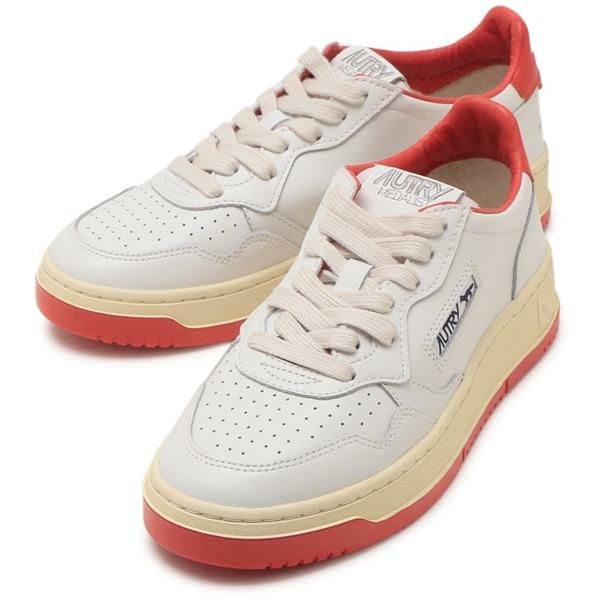 オートリー スニーカー メダリスト MAISON KITSUNEコラボ ホワイト レッド レディース AUTRY AULW MK02 オートリー スニーカー メダリスト MAISON KITSUNEコラボ ホワイト