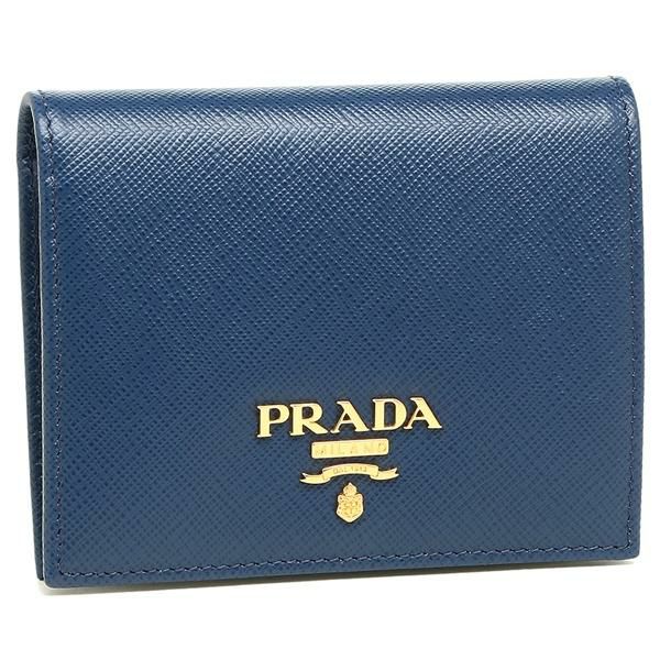 プラダ 財布 PRADA 1MV204 QWA F0016 SAFFIANO レディース 二つ折り財布 無地 BLUETTE 青