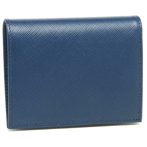 プラダ 財布 PRADA 1MV204 QWA F0016 SAFFIANO レディース 二つ折り財布 無地 BLUETTE 青 詳細画像