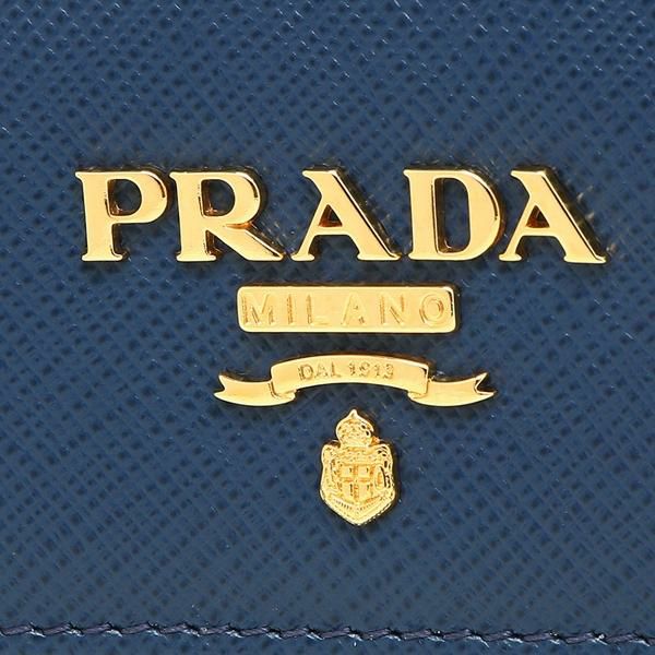 プラダ 財布 PRADA 1MV204 QWA F0016 SAFFIANO レディース 二つ折り財布 無地 BLUETTE 青 詳細画像