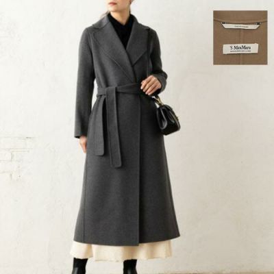 マックスマーラ コート マニュエラ ベルト付き ブラック レディース
