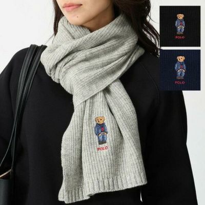 ポロラルフローレン マフラー ソリッド デニム ベア スカーフ ポロベア