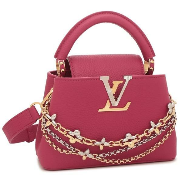ルイヴィトン ハンドバッグ ショルダーバッグ カプシーヌミニ LVロゴ ミニバッグ ピンク レディース LOUIS VUITTON M26507 ルイヴィトン ハンドバッグ ショルダーバッグ カプシーヌミニ LVロゴ