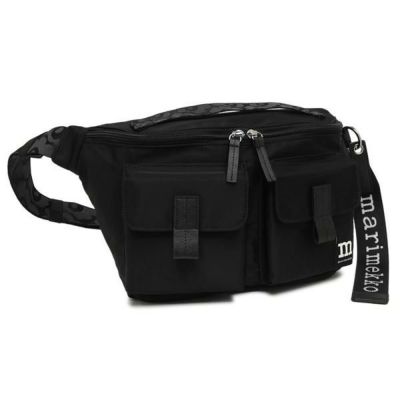 マリメッコ ショルダーバッグ ウニッコ 花柄 グレー ブラック