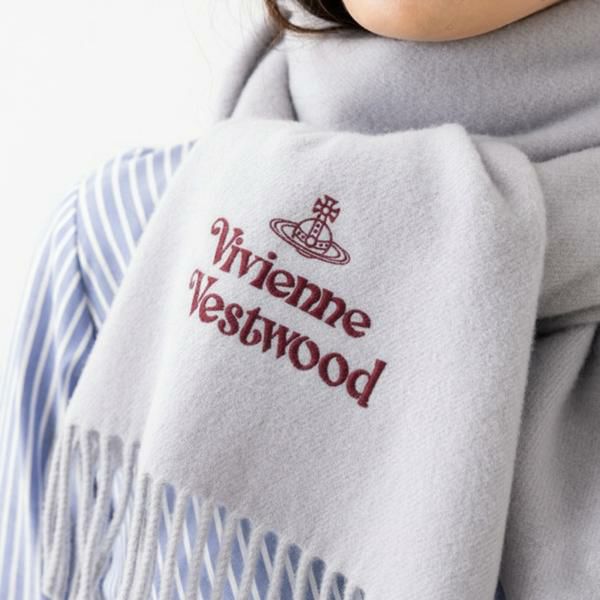 ヴィヴィアンウエストウッド マフラー ストール VIVIENNE WESTWOOD 81030007 11151 10638 W001Z 180×30 ウール レディース/メンズ 無地 詳細画像