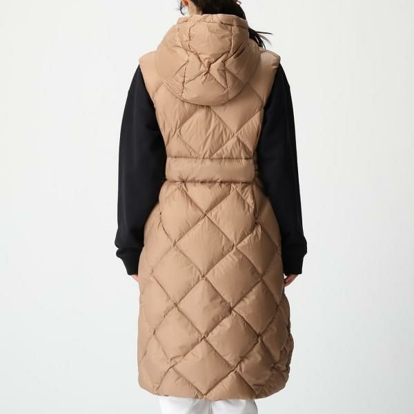 未使用級 マックスマーラ ブラウン キルティング ダウンコート ロング
