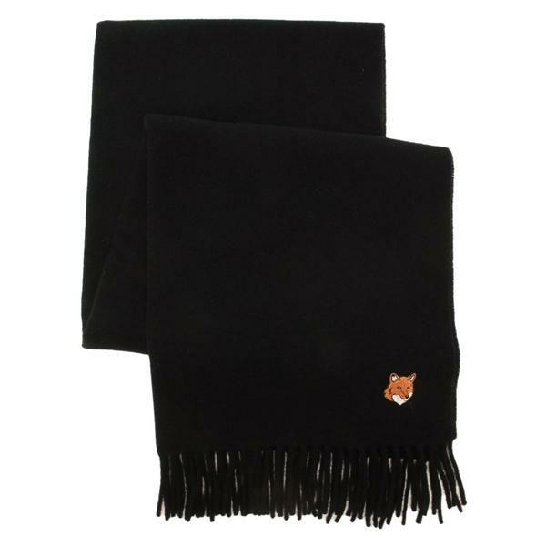 メゾンキツネ マフラー フォックスヘッド ブラック メンズ レディース