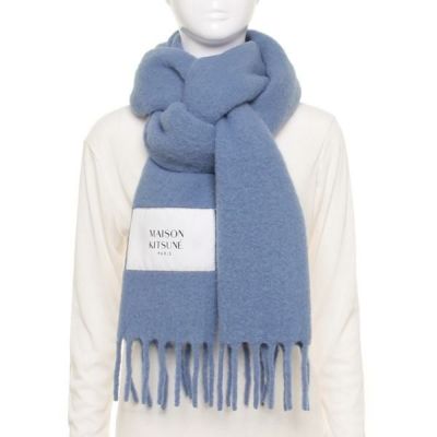 メゾンキツネ マフラー グリーン レディース MAISON KITSUNE LM06206