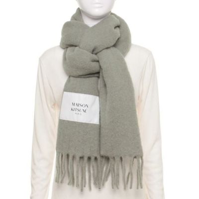 メゾンキツネ マフラー グリーン レディース MAISON KITSUNE LM06206