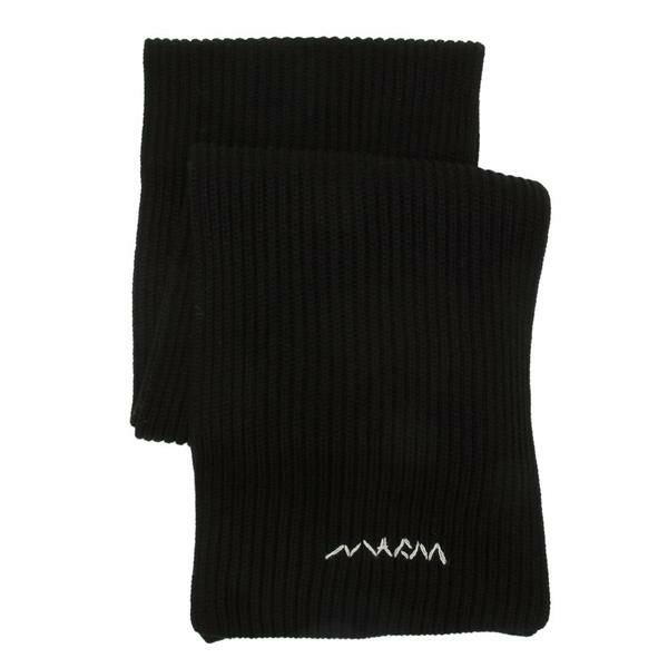 マルニ マフラー ロゴ刺繍入り レディース 大人も可 ブラック キッズ