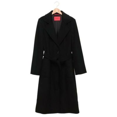 マックスマーラ コート ポルド ベルト付き グレー レディース Max Mara