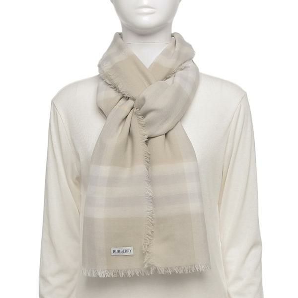 バーバリー スカーフ ジャイアントチェック ベージュ レディース