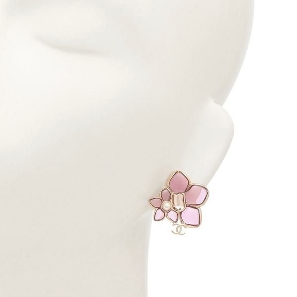 シャネル ピアス クルーズコレクション フラワーモチーフ 花 CCマーク