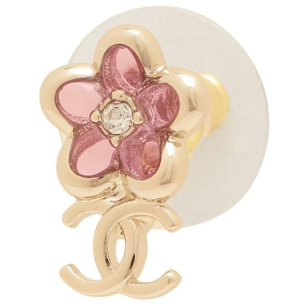 シャネル ピアス フラワーモチーフ 花 CCマーク ココマーク ピンク