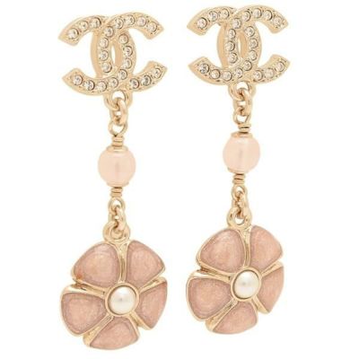シャネル ピアス フラワーモチーフ 花 CCマーク ココマーク ピンク