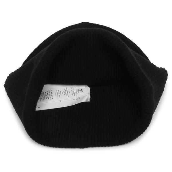 エムエムシックス メゾンマルジェラ ニット帽 ビーニー テープ ロゴ