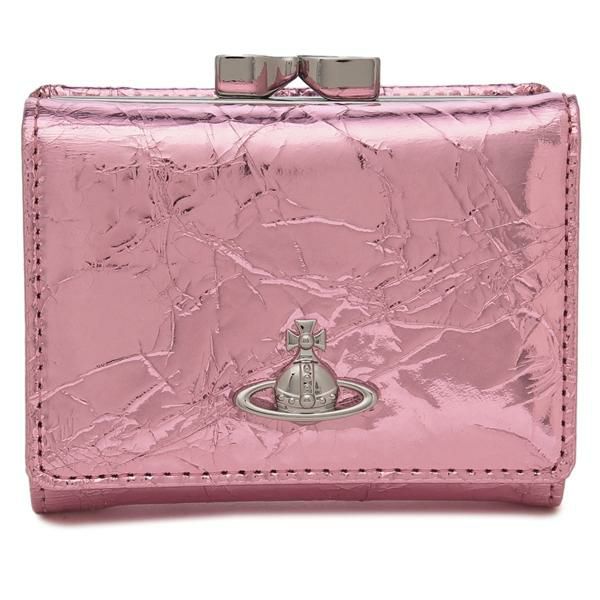 ヴィヴィアンウエストウッド 三つ折り財布 がま口 ピンク ゴールド