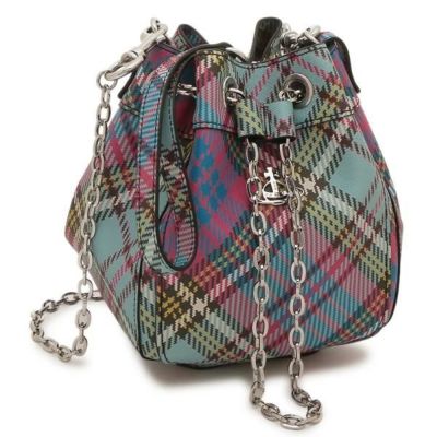 【美品】ヴィヴィアンウエストウッド ハンドバッグ チェック スエード オーブ ヴィヴィアンウエストウッド Vivienne Westwood ハンドバッグ トート
