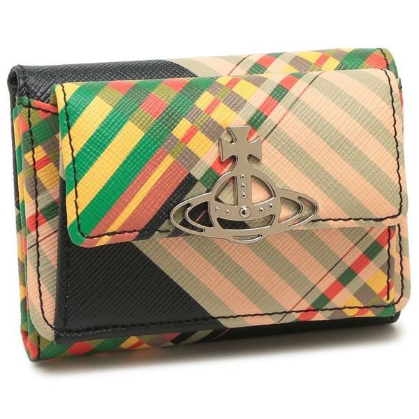 ヴィヴィアンウエストウッド 三つ折り財布 サフィアーノ タータン