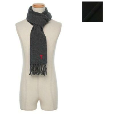 アミパリス マフラー ロゴ フリンジ メンズ レディース ユニセックス