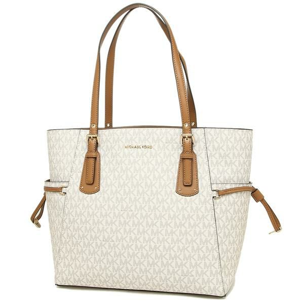 マイケルコース バッグ MICHAEL KORS 30T8GV6T4B 150 EW SIGNATURE TOTE VOYAGER レディース トートバッグ VANILLA 白 詳細画像