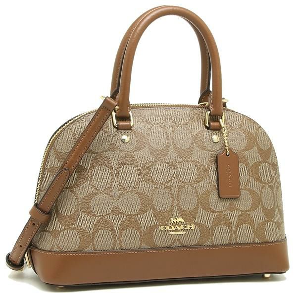 コーチ バッグ COACH F27583 IME74 ミニ シエラ サッチェル レディース ハンドバッグ ショルダーバッグ カーキ/サドル2 ブラウン