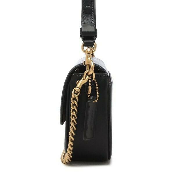 【美品】COACH エル バックパック レザー チャーム チェーン 黒 コーチ ショルダーバッグ ブルック フラップ チェーンバッグ ワン