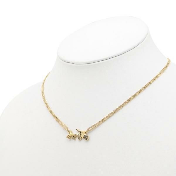 コーチ ネックレス アクセサリー COACH F33375 GLD HORSE AND CARRIAGE DOUBLE CHAIN NECKLACE レディース ペンダント GOLD 詳細画像