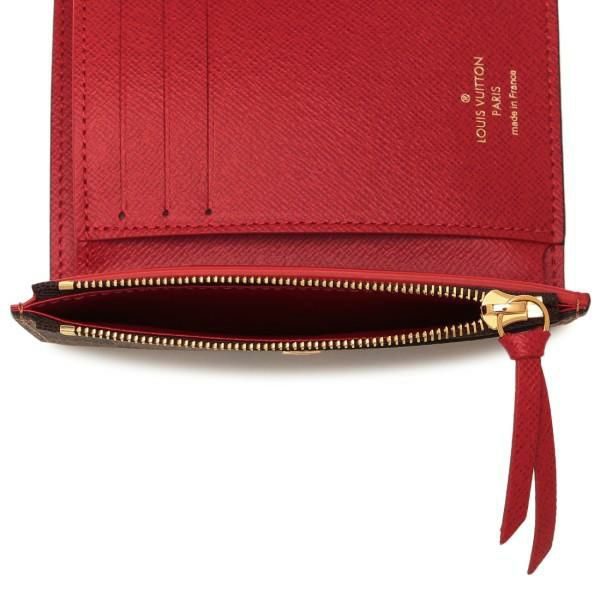 ルイヴィトン 財布 LOUIS VUITTON N41659 ダミエエベヌ ポルトフォイユ・ヴィクトリーヌ レディース 三つ折り財布 ルージュ 茶色 詳細画像