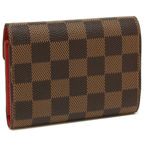 ルイヴィトン 財布 LOUIS VUITTON N41659 ダミエエベヌ ポルトフォイユ・ヴィクトリーヌ レディース 三つ折り財布 ルージュ 茶色 詳細画像